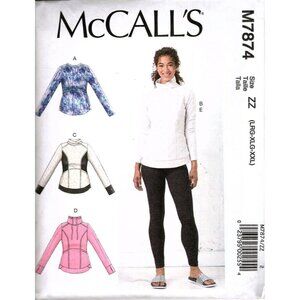 McCalls M7874 Misses L to XXL Activewear Tops and Leggings UNCUT Sewing Pattern